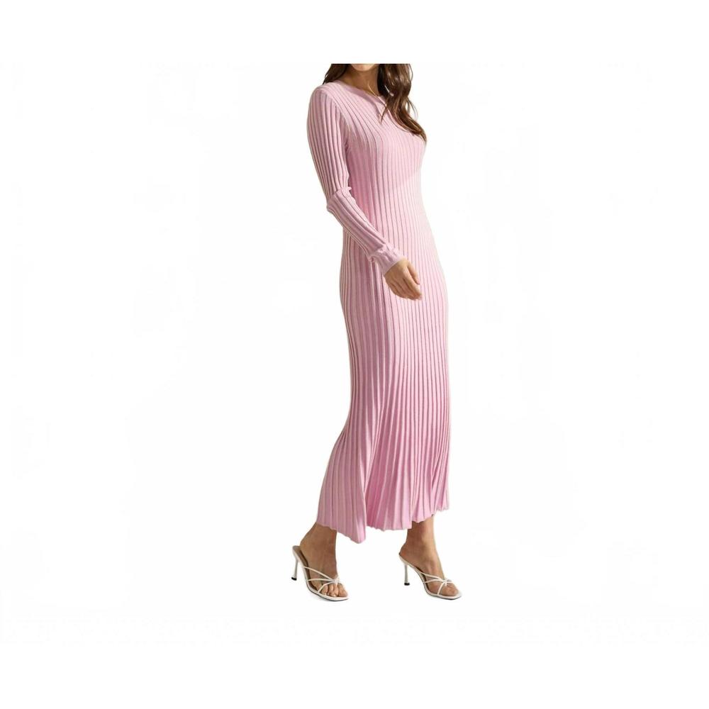 NEW ABLE ribbed maxi sweater dress in pink - Picture 5 of 6